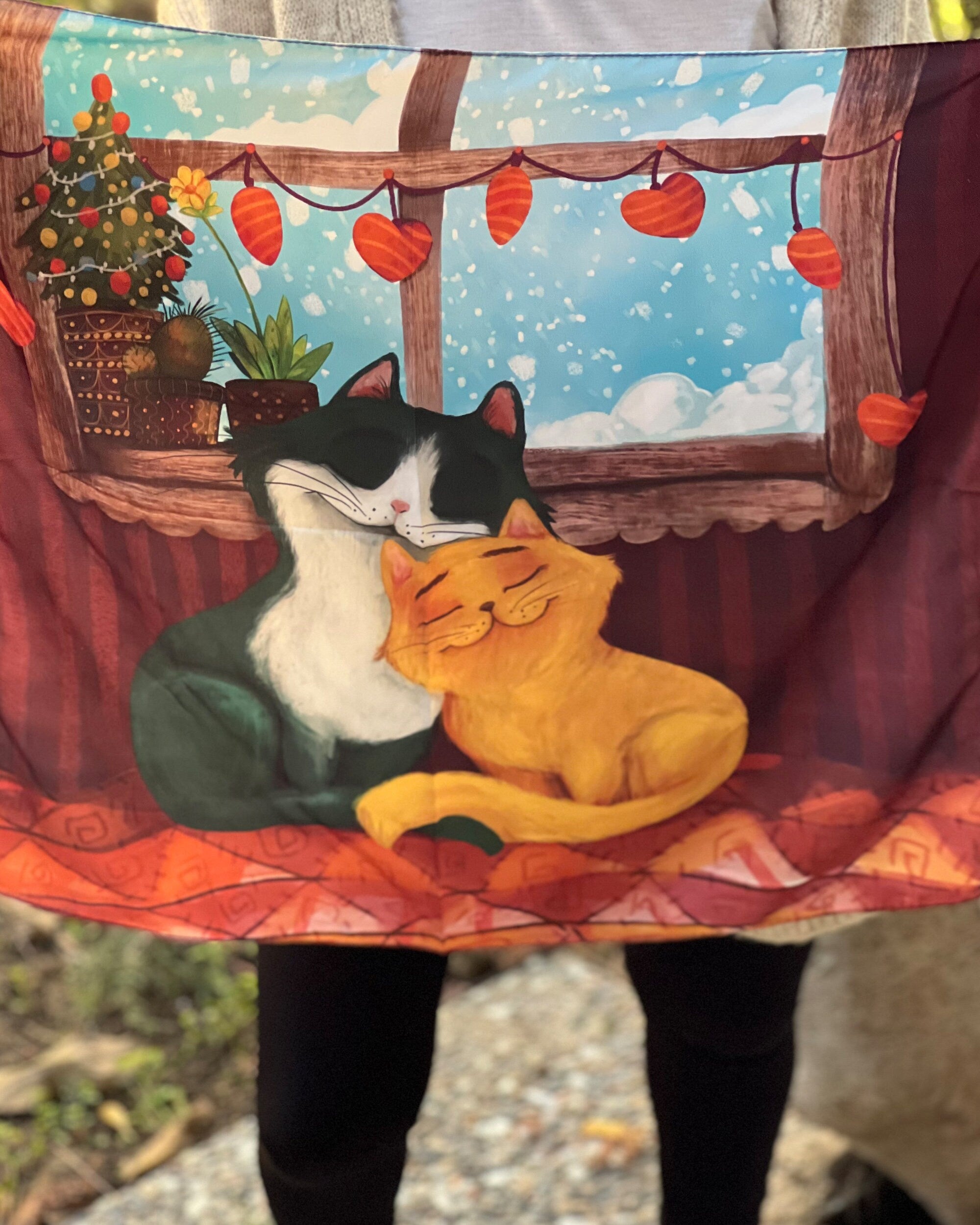Treat yourself to a designer scarf this winter season. This satin head scarf is made from the finest quality materials and features a beautiful cat pattern design.