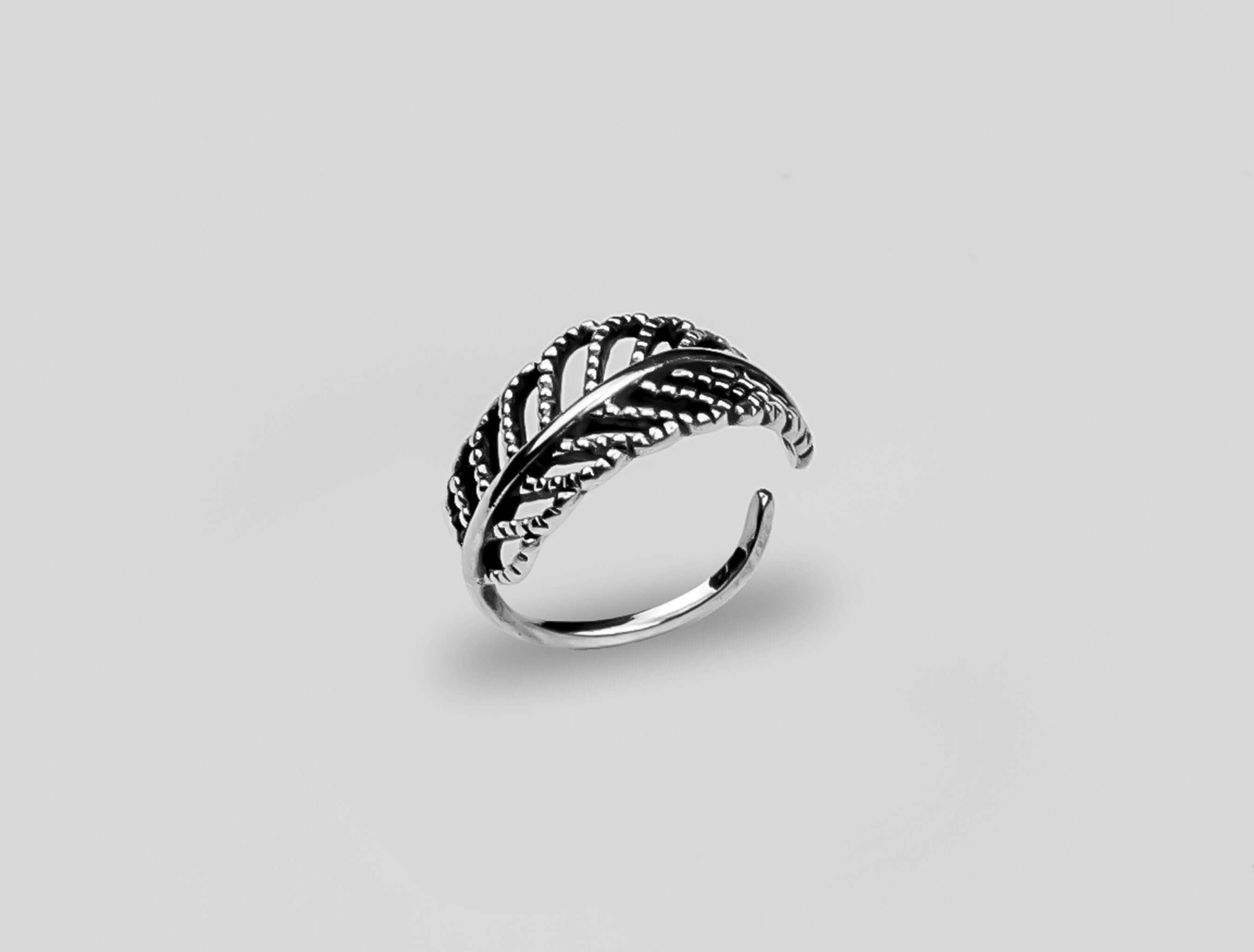 Leaf Pattern Silver 925 Ring, Boho Silver Ring, Adjustable Silver Ring, Best Gift for Women, Sterling Silver Ring, Silver Chance Ring