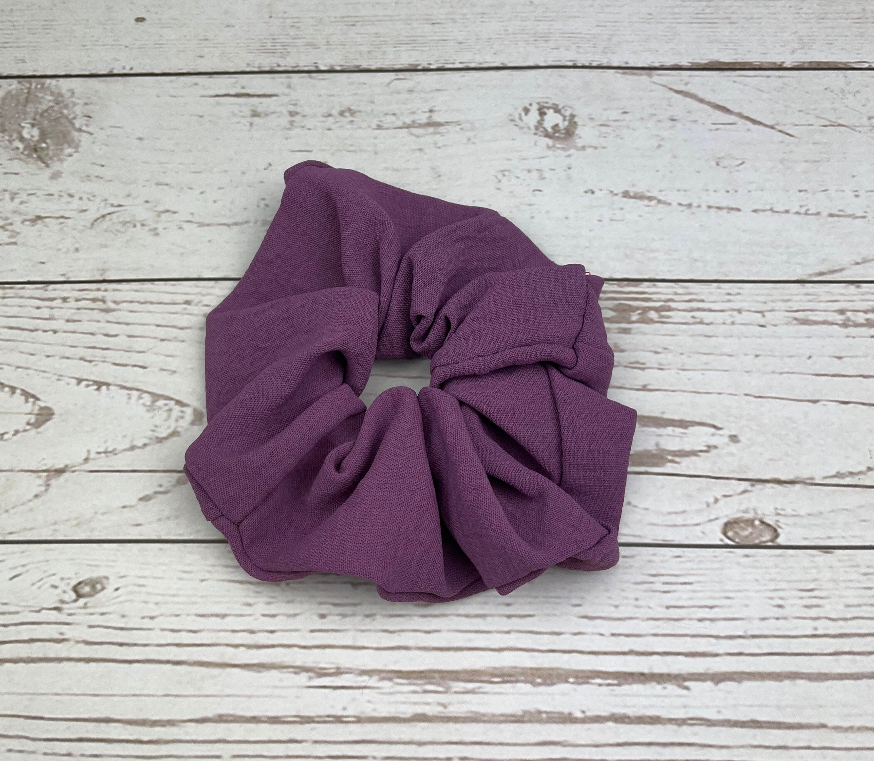 Handmade Satin Scrunchie with Bow - Colorful Pattern Hair Accessory in Green, Lilac, Red, Beige and Orange - Hair Ties and Scrunchies