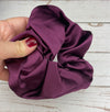 Handmade Satin Scrunchie with Bow, Colorful Scrunchie, Hair Accessory, Hair Ties, Black Beige Maroon Color Scrunchies, Satin Hairbow