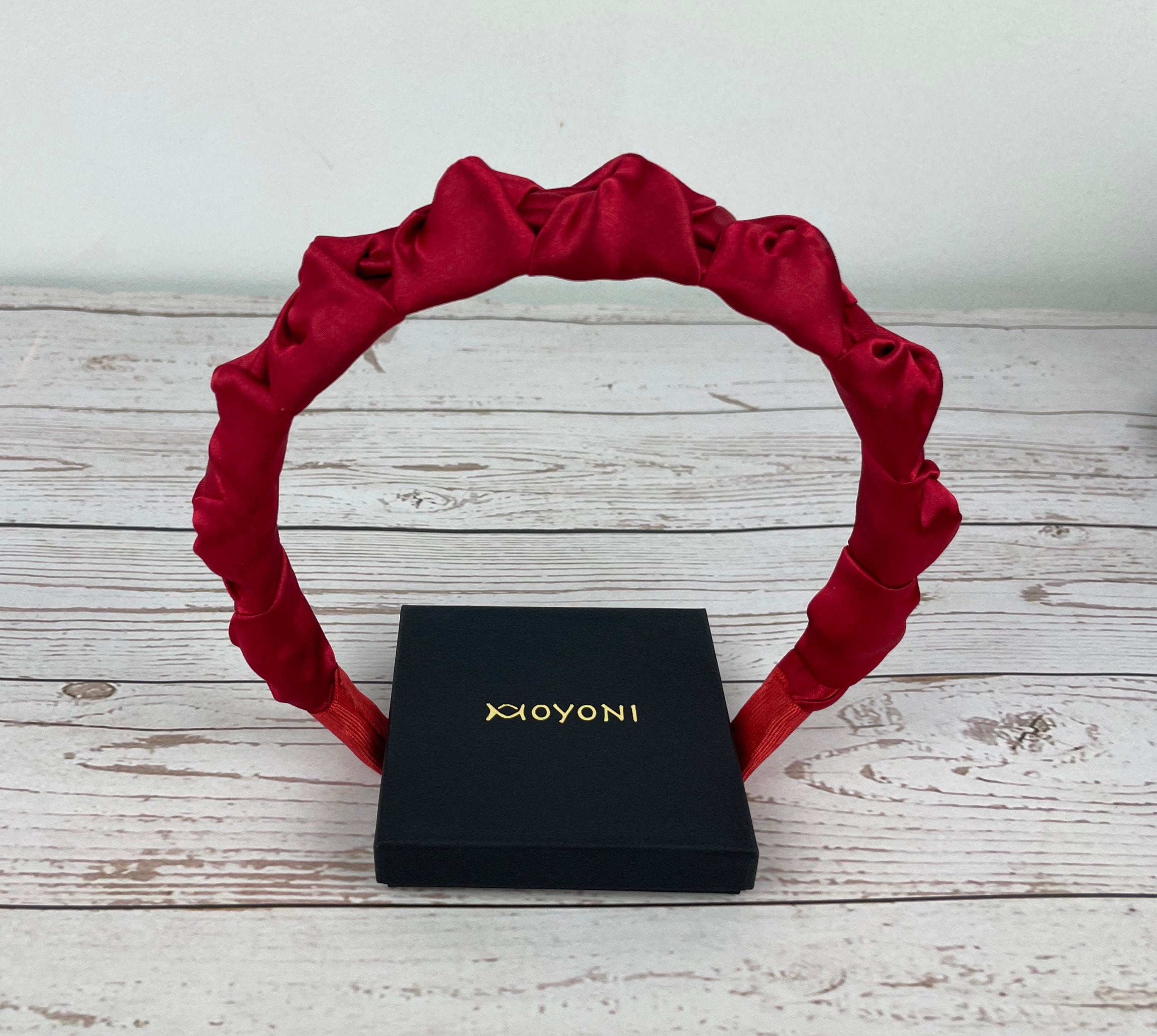 Elegant Red Satin Braided Headband for Women - Stylish and Versatile Thin Headband - Wonderful Present for Her
