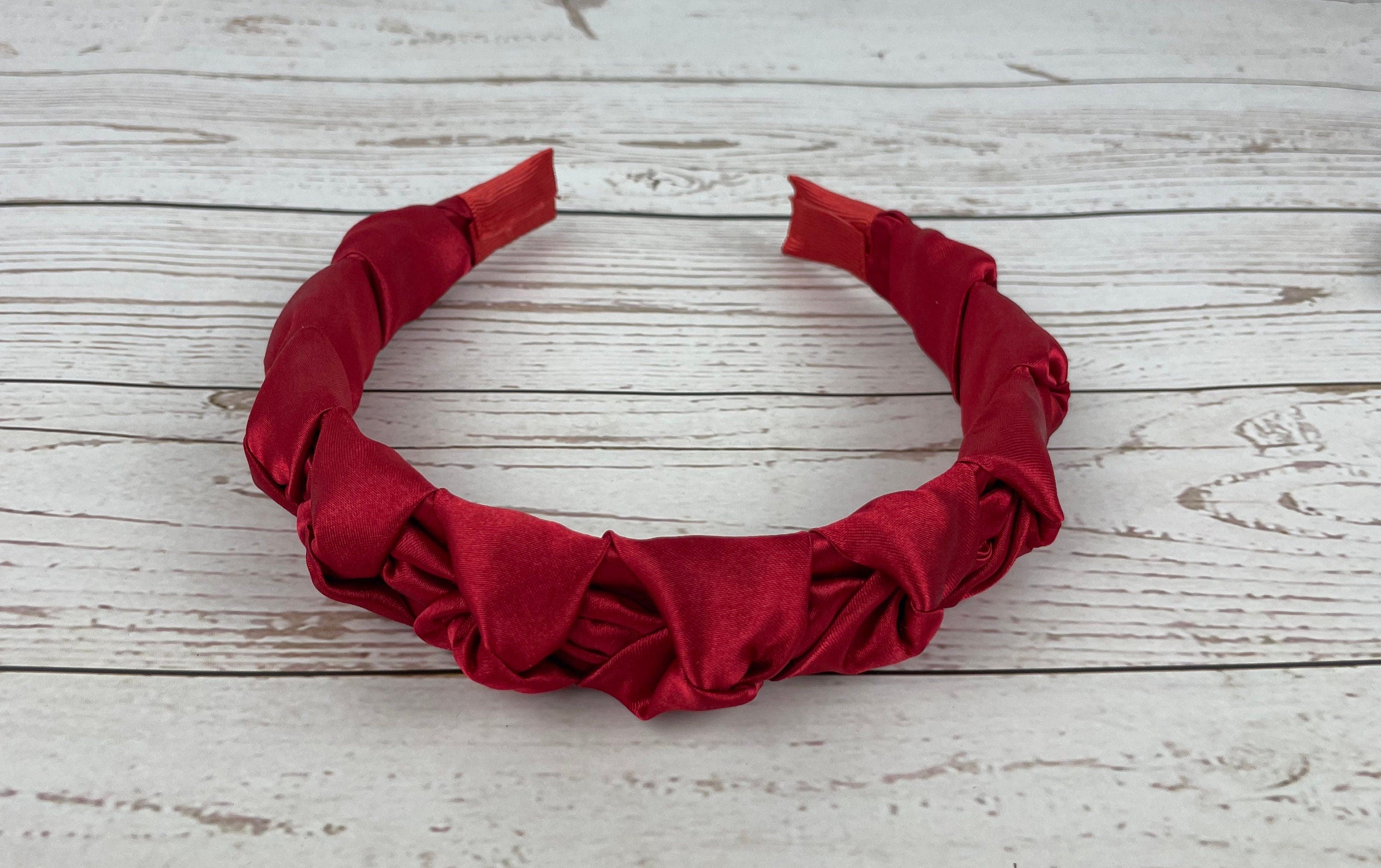 Stylish Red Satin Braided Headband - Comfortable and Fashionable Thin Headband for Women - Great Gift Idea