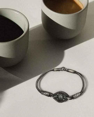 Unique SILVER BOHO BRACELET, Macrame Bracelet, Silver Bracelet 925, Mens Silver Bracelet, Handmade Bracelet, Weaved Bracelet, Gift Able Jewelry available at Moyoni Design