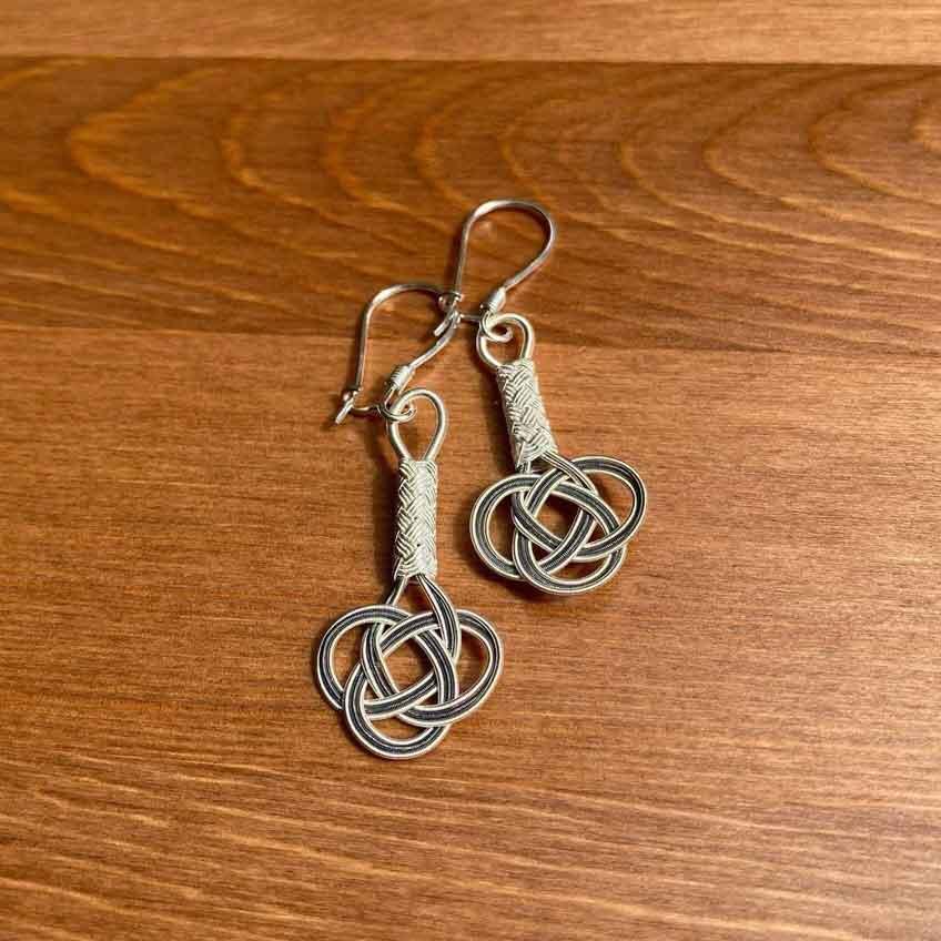 Luxurious SILVER CHAIN EARRINGS, Boho Silver Earrings, Gift For Lover, Two Toned Earrings, Infinity Earrings, Dangle Drop Earrings available at Moyoni Design