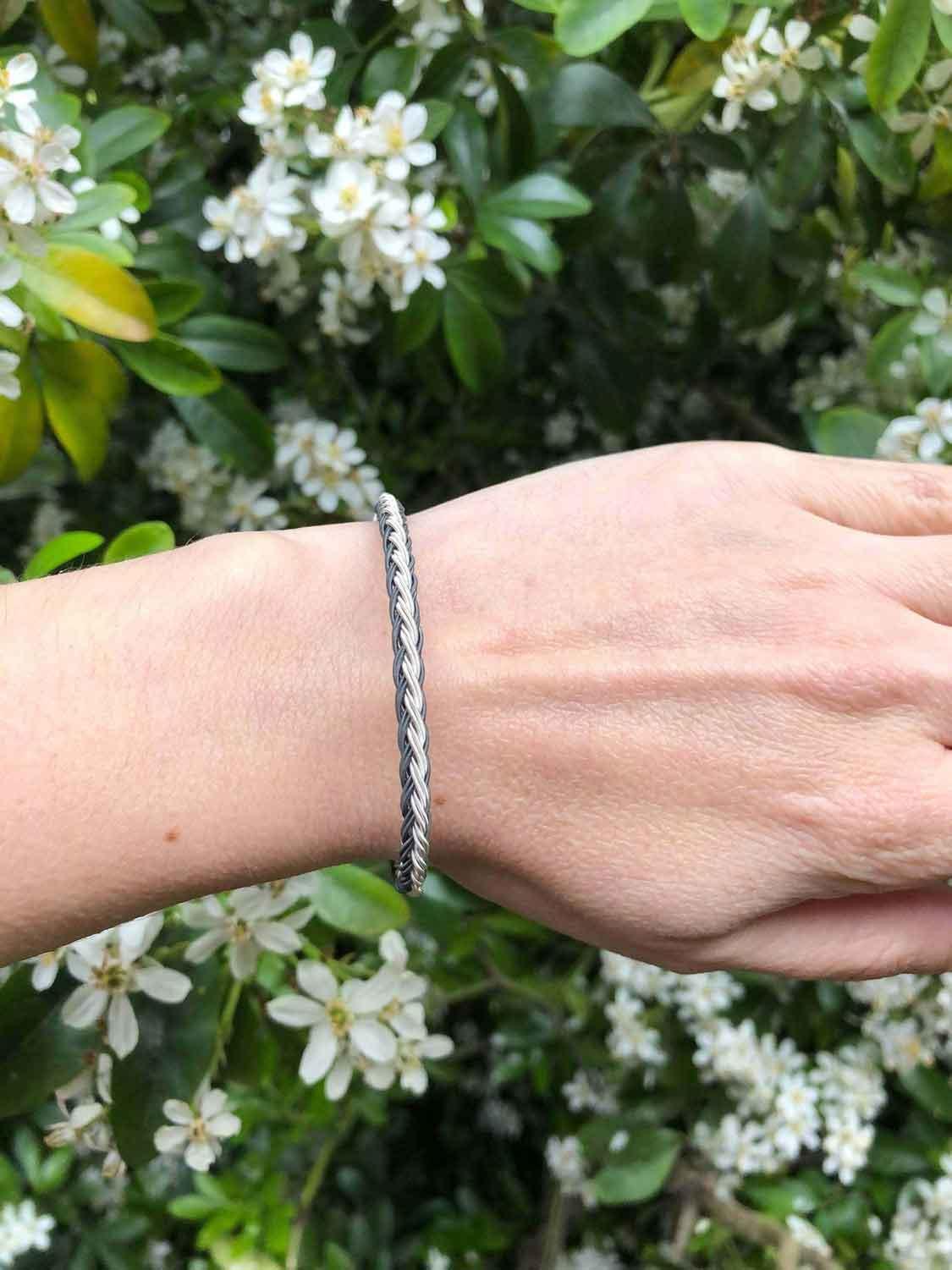 Handcrafted WOVEN BRACELET, Fishtail Braid Women Bracelet, Sterling Silver Bracelet, Woman Bracelet, Braided Bracelet, Dainty Jewelry available at Moyoni Design