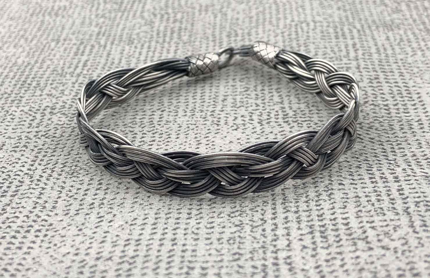 High-Quality WOVEN BRACELET, Handmade Weaved Bracelet, Personalised Jewelry, Anniversary, Silver Bead Bracelet, For Men, For Husband, Gift for Father available at Moyoni Design